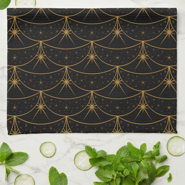 Moons and Stars Kitchen Towel (Folded)