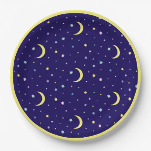 Moons and stars. paper plates