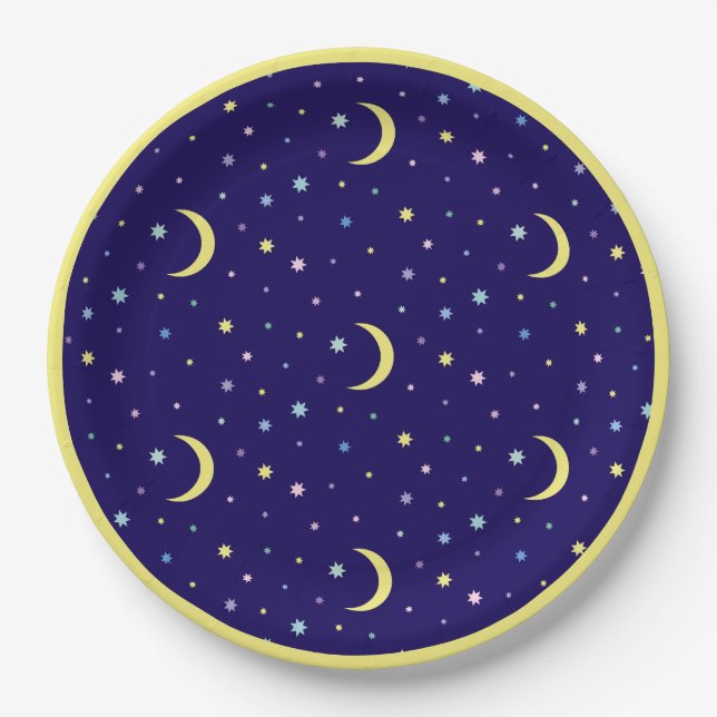 Moons and stars. paper plates (Front)