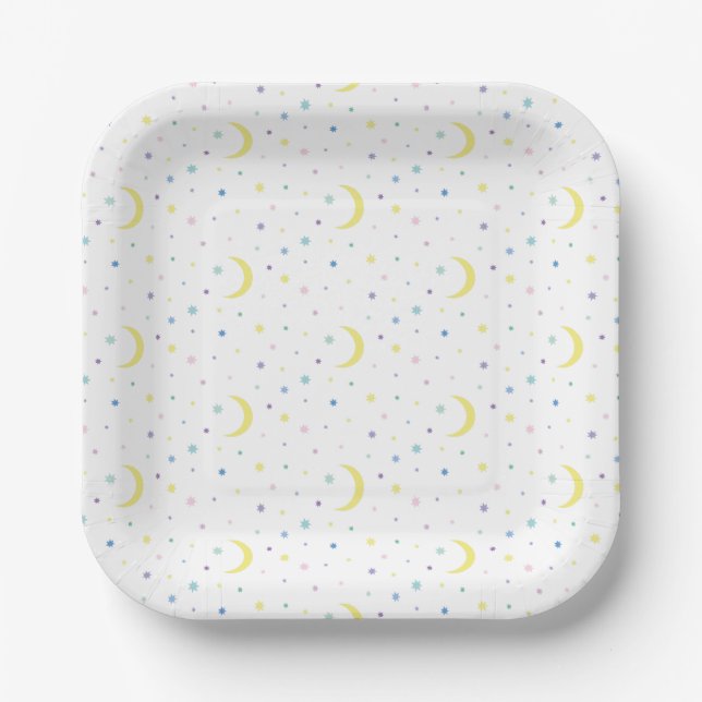 Moons and stars. paper plates (Front)