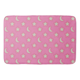Moons and stars pattern bathroom mat