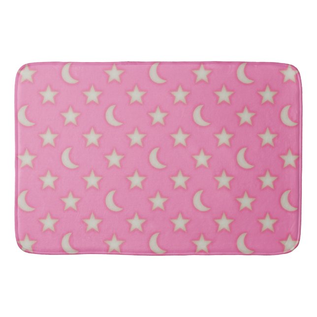 Moons and stars pattern bathroom mat (Front)