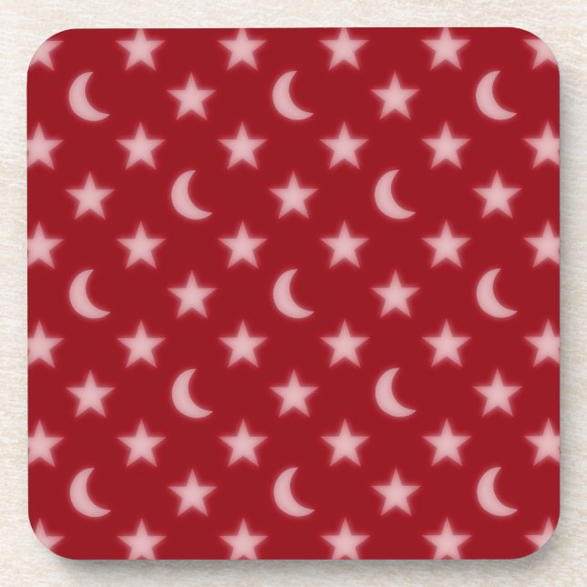 Moons and stars pattern beverage coaster (Front)