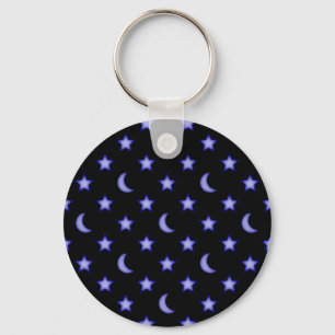 Moons and stars pattern keychain
