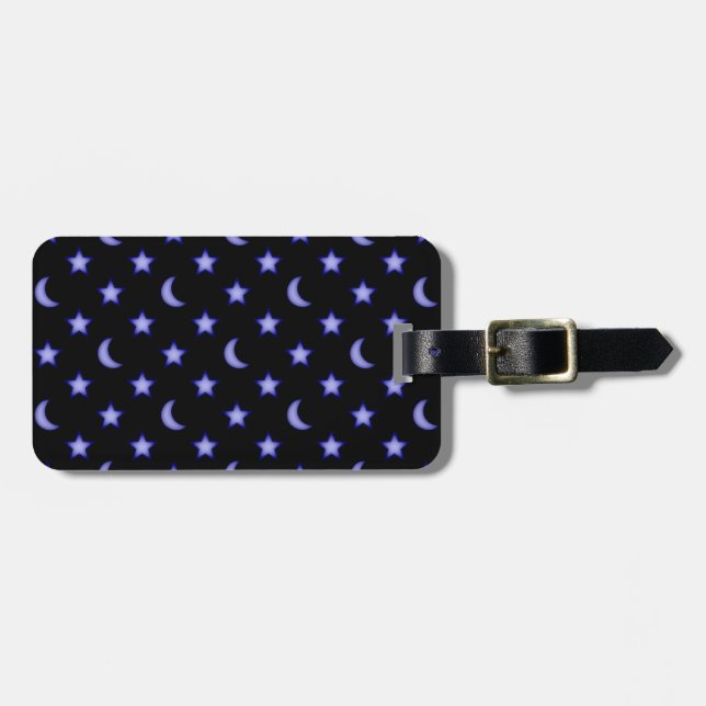 Moons and stars pattern luggage tag (Front Horizontal)