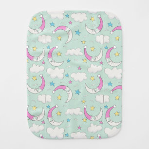 Moons, Clouds and Stars Pattern Baby Burp Cloth