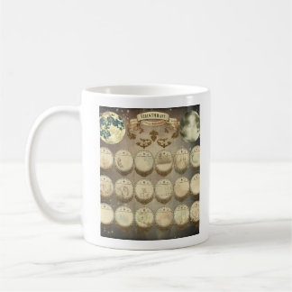 Moon's Mystique - Antique Phases of the Moon Calen Coffee Mug