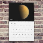 Moons of Saturn Calendar<br><div class="desc">Saturn has some of the most interesting moons in the solar system. Titan has a methane atmosphere and lakes. Enceladus has water geysers. And Iapetus is dark on one side,  but light on the other.</div>