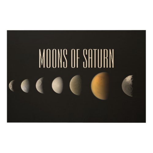 Moons of Saturn Wood Wall Art