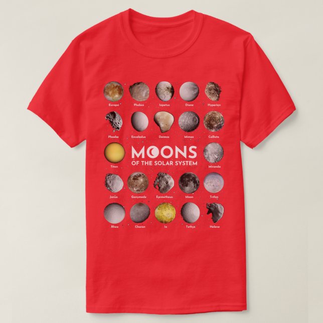 Moons of the Solar System T-Shirt (Design Front)