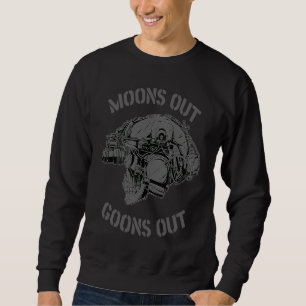MOONS OUT GOONS OUT Skull Helmet NVGs Military Men Sweatshirt