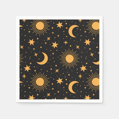 Moons Stars and Suns Napkins