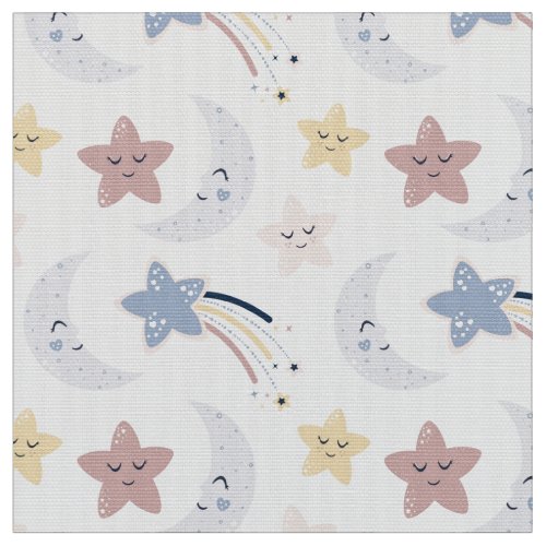 Moons  Stars Baby Fabric By The Yard Fat Quarter