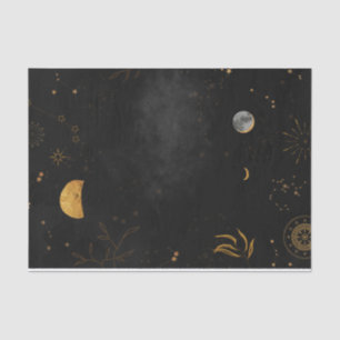 Moons stars constellation deep night sky decoupage tissue paper