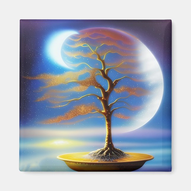 Moonscape bonsai  magnet (Front)