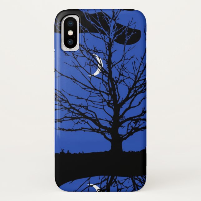 Moonscape in Cobalt Blue and Black Case-Mate iPhone Case (Back)