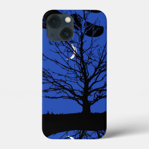 Moonscape in Cobalt Blue and Black iPhone 13 Mini Case