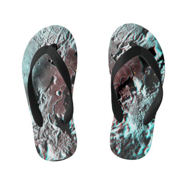 Moonscape Space Photo Anaglyph Hadley Channel Kid's Flip Flops (Footbed)