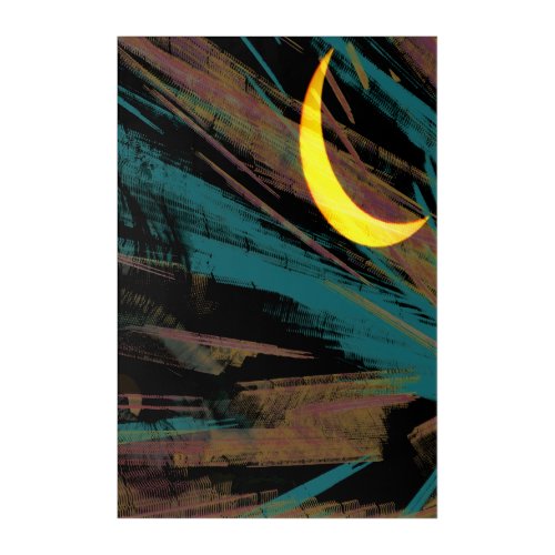 Moonscape the nights sky  acrylic print