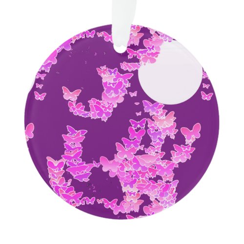 Moonscape with butterflies - orchid, amethyst ornament