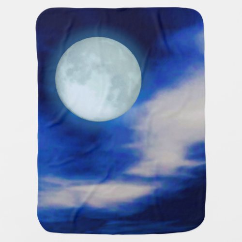 Moonscape with moonlit clouds baby blanket