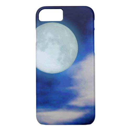 Moonscape with moonlit clouds iPhone 87 case