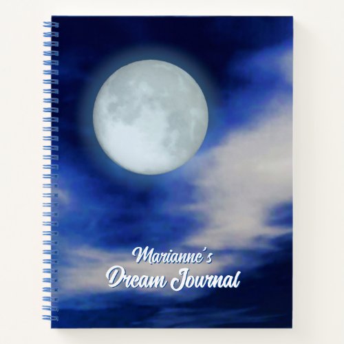 Moonscape with Moonlit Clouds Dream Journal 