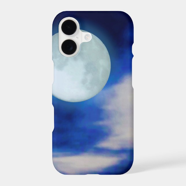Moonscape with moonlit clouds iphone case (Back)