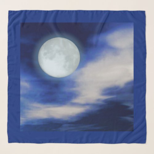 Moonscape with moonlit clouds scarf