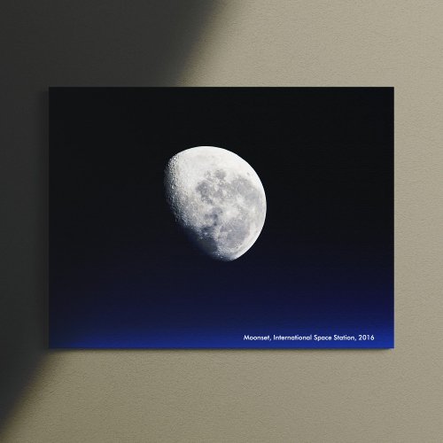 Moonset International Space Station 2016 Canvas Print