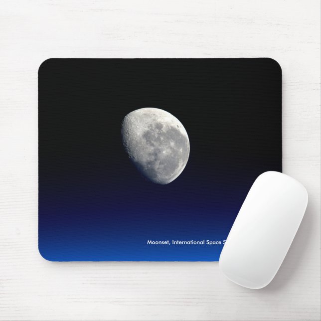 Moonset, International Space Station, 2016 Mouse Pad (With Mouse)