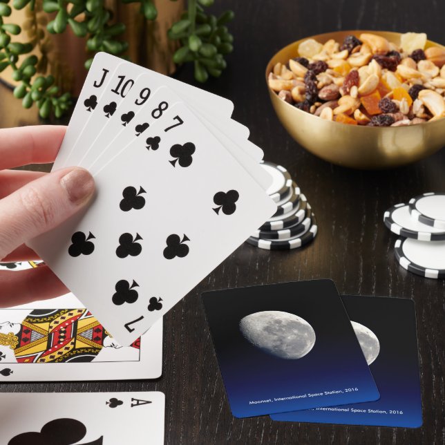 Moonset, International Space Station, 2016 Poker Cards (In Situ)