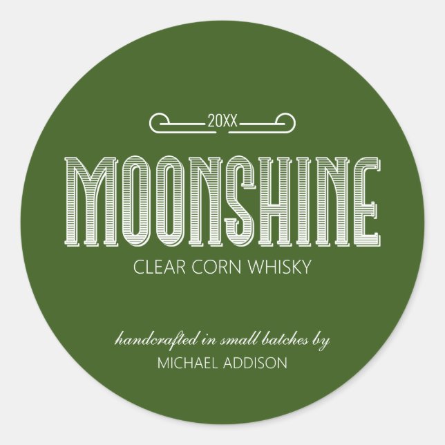 Moonshine Classic Round Sticker (Front)