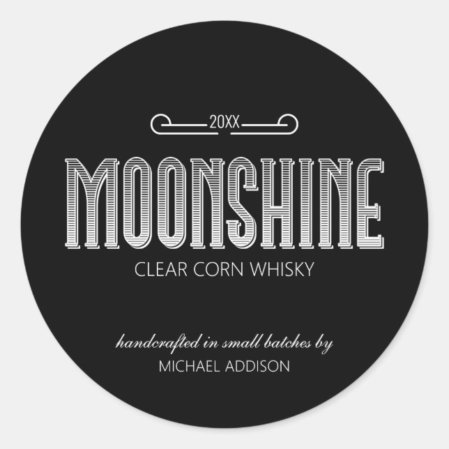 Moonshine Classic Round Sticker (Front)