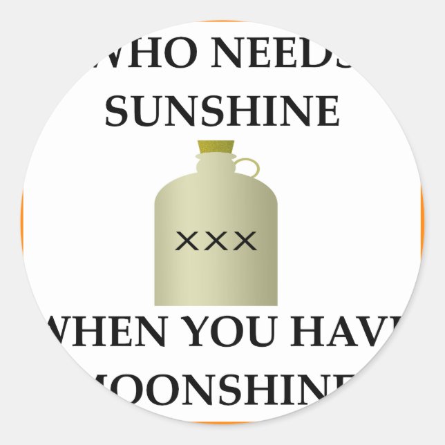 MOONSHINE CLASSIC ROUND STICKER (Front)