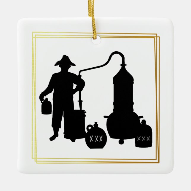 Moonshine Day Black Silhouette Ornament (Front)