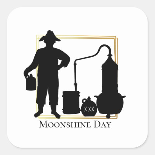 Moonshine Day Black Silhouette Stickers