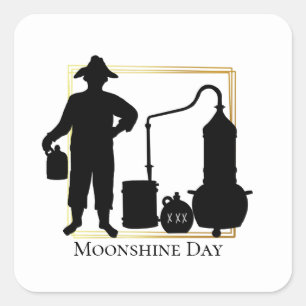 Moonshine Day Black Silhouette Stickers