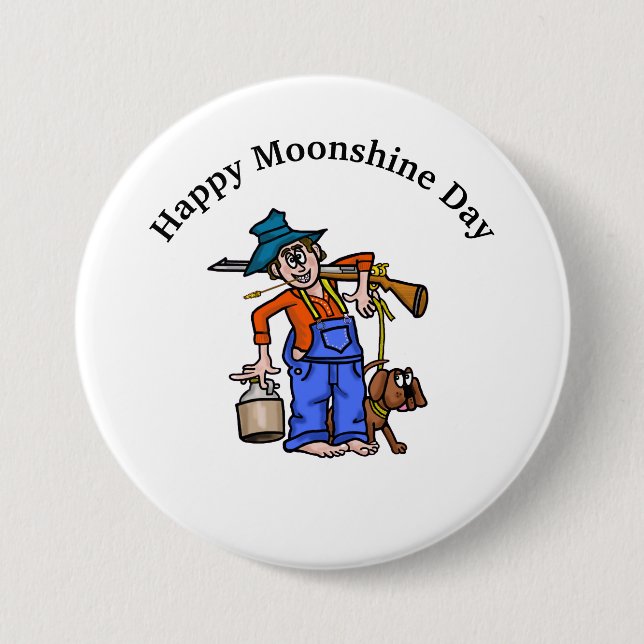 Moonshine Day Button with Moonshine Man (Front)