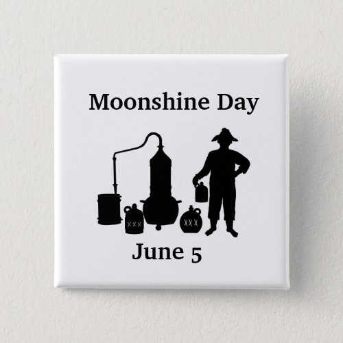 Moonshine Day Silhouette Square Button