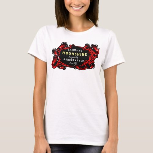 Moonshine Expertly Handcrafted Grandmas Funny Red T_Shirt