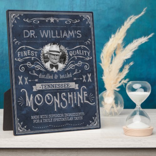 Moonshine Hillbilly Medicine Vintage Custom Blue Plaque