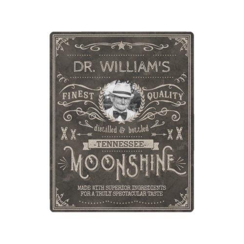 Moonshine Hillbilly Medicine Vintage Custom Brown Metal Print