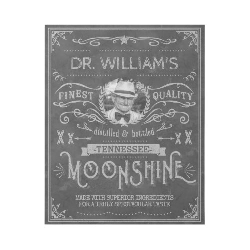 Moonshine Hillbilly Medicine Vintage Custom Gray Gallery Wrap