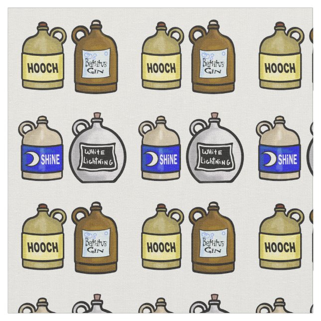 Moonshine Jugs Fabric (Close Up)
