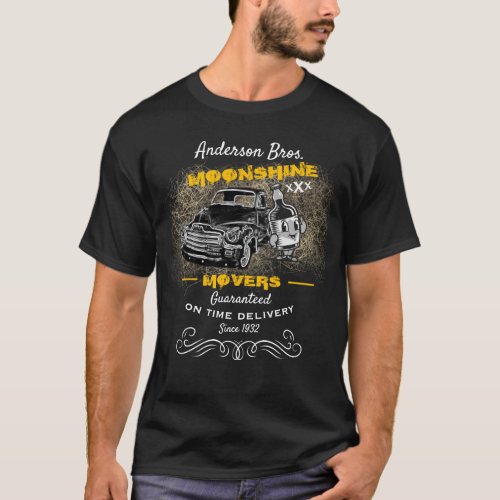Moonshine Movers Name Chevy Truck Bottle Funny T_Shirt