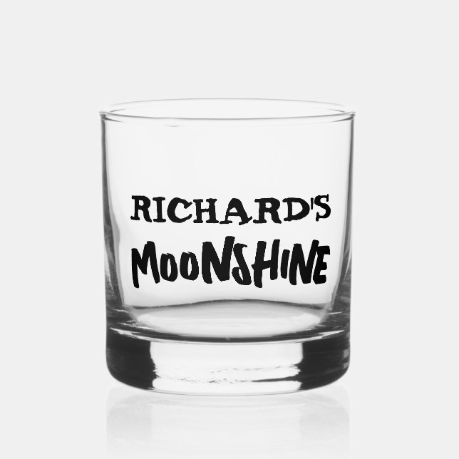 MOONSHINE PERSONALIZED WHISKEY GLASSES GLASS  (Front)