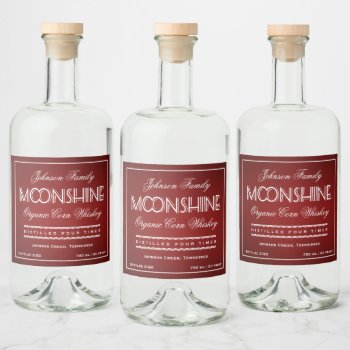 Moonshine Ruby Red Liquor Bottle Label by Charmalot at Zazzle