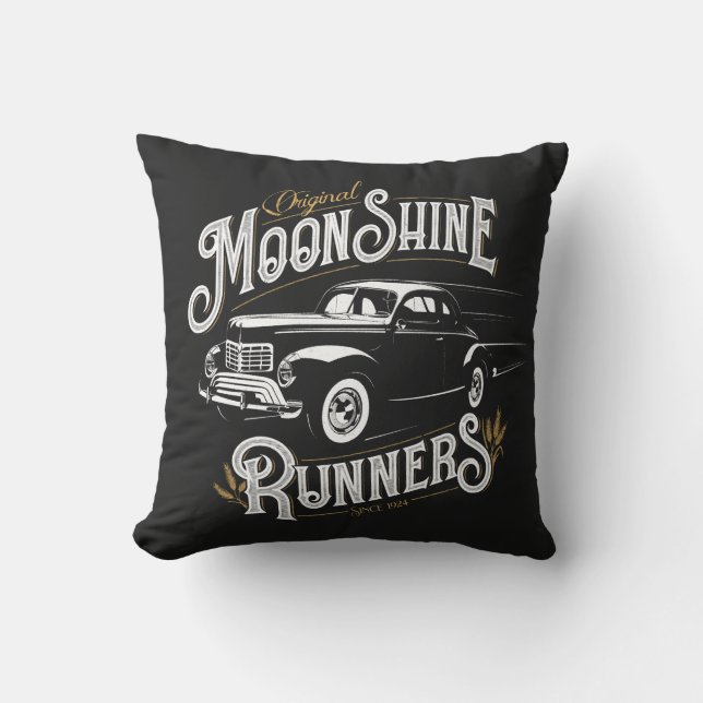 Moonshine Runners Throw Pillow (Front)