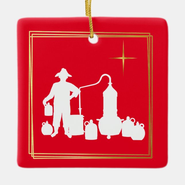 Moonshine  Silhouette Christmas Ornament (Front)